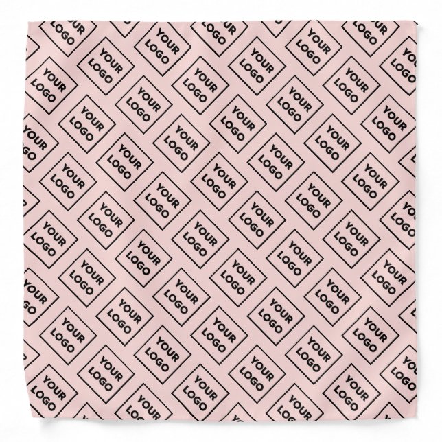 Custom Business Logo Pattern on Pink Bandana (Front)