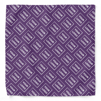 Custom Business Logo Pattern on Purple Bandana