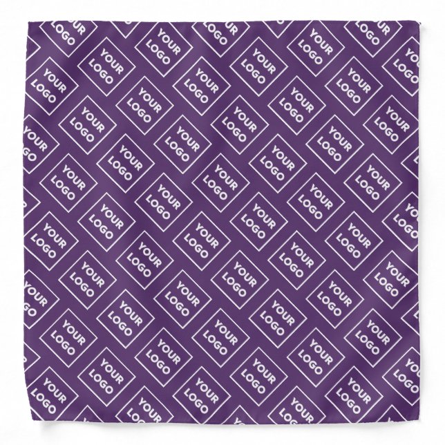 Custom Business Logo Pattern on Purple Bandana (Front)