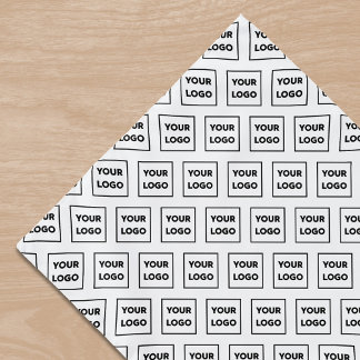 Custom Business Logo Pattern on White Bandana