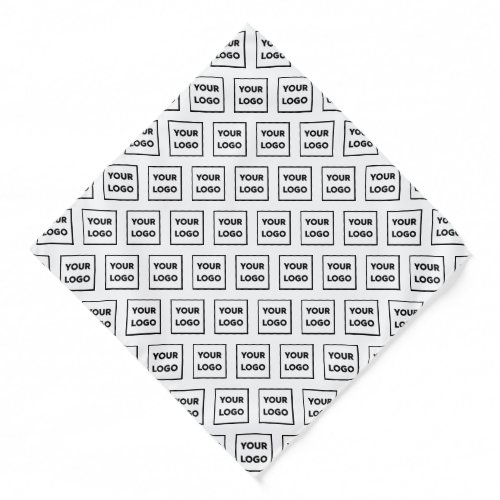 Custom Business Logo Pattern on White Bandana