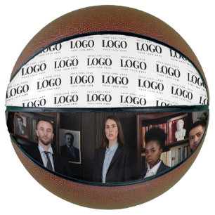 Custom Business Logo Pattern & Photo Personalized Basketball