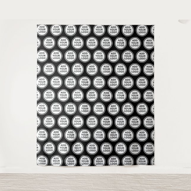 Custom business logo patterned black backdrop (Front)