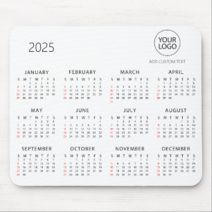 Custom Business Logo   Personalized Calendar 2025  Mouse Pad