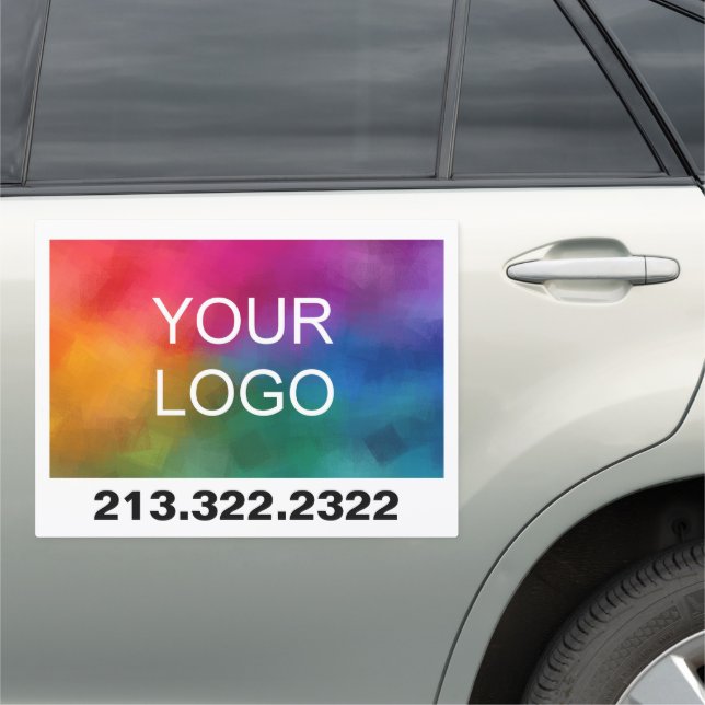 Custom Business Logo Phone Number Modern Template Car Magnet (In Situ)