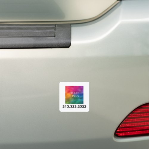 Custom Business Logo Phone Number Modern Template Car Magnet