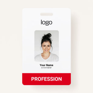 Custom Business Logo, Photo, Bar Qr Code Badge