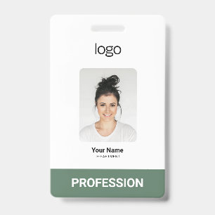 Custom Business Logo, Photo, Bar Qr Code Badge