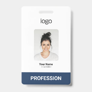 Custom Business Logo, Photo, Bar Qr Code Badge