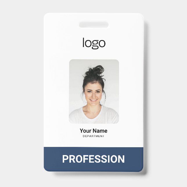 Custom Business Logo, Photo, Bar Qr Code Badge (Front)