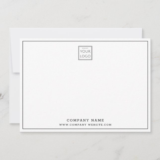 Custom  Business Logo Photo Company Thank you 5x7 Note Card (Front)