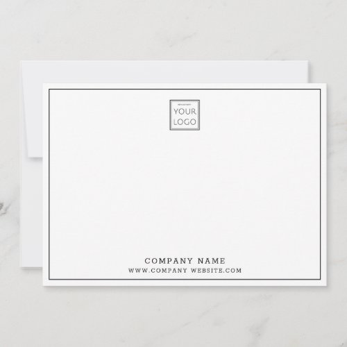 Custom  Business Logo Photo Company Thank you 5x7 Note Card