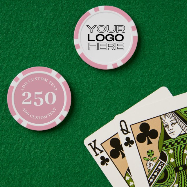 Custom Business Logo Pink 250 Value Game Poker Chips (Poker Table (Double))