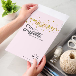 Custom Business logo Pink Gold Cue the Confetti Envelope Mailers