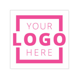Custom Business Logo Pink Ink Rubber Stamp