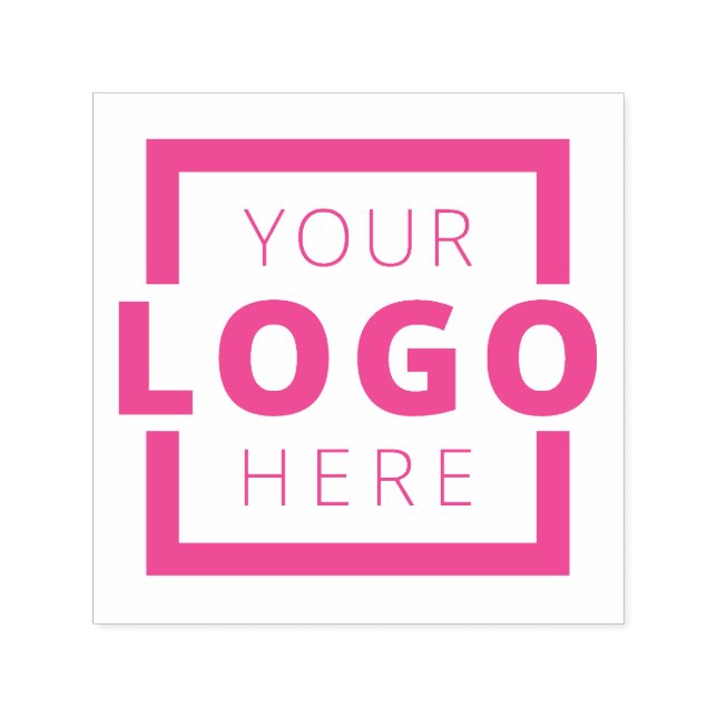 Custom Business Logo Pink Ink Rubber Stamp (Design)