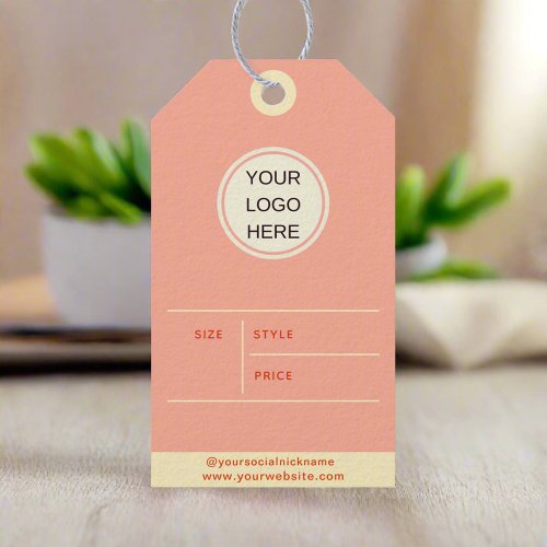 Custom Business Logo Price Clothing Pink Display Gift Tags