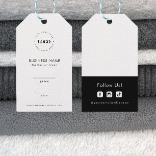 Custom Business Logo Price Size Social Media  Gift Tags