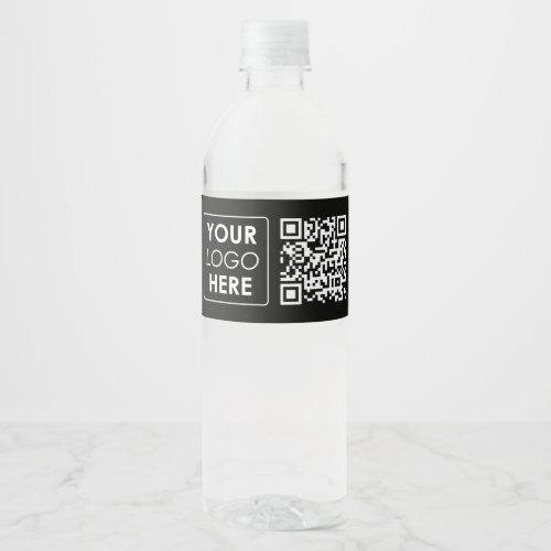 Custom Business Logo Professional Black QR Code Water Bottle Label