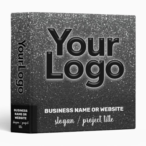 Custom Business Logo Professional Clients Glitter 3 Ring Binder