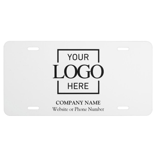 Custom Business Logo Professional Company Branding License Plate (Front)