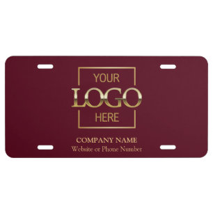 Custom Business Logo Professional Company Branding License Plate