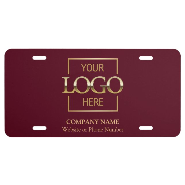 Custom Business Logo Professional Company Branding License Plate (Front)