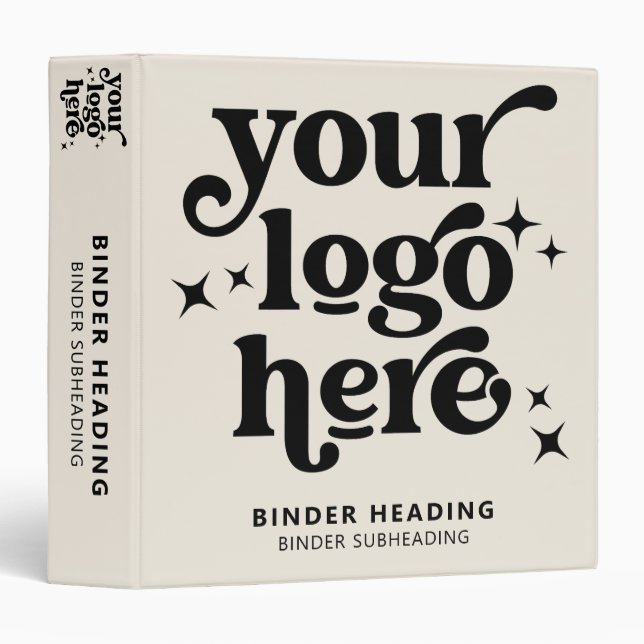 Custom Business Logo Professional Minimalist 3 Ring Binder (Front/Spine)