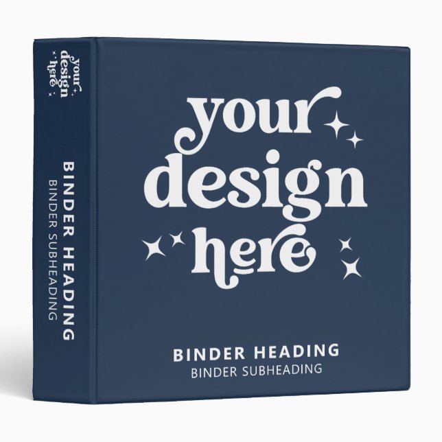 Custom Business Logo Professional Minimalist 3 Ring Binder (Front/Spine)