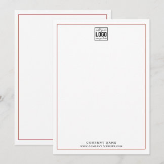 Custom Business Logo Professional Red Border Note Card