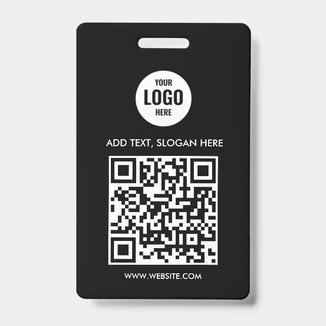 Custom  Business Logo Professional Simple White  Badge (Front)