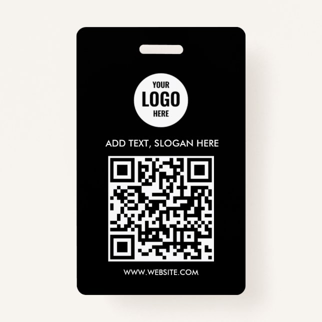 Custom  Business Logo Professional Simple White  Badge (Front)