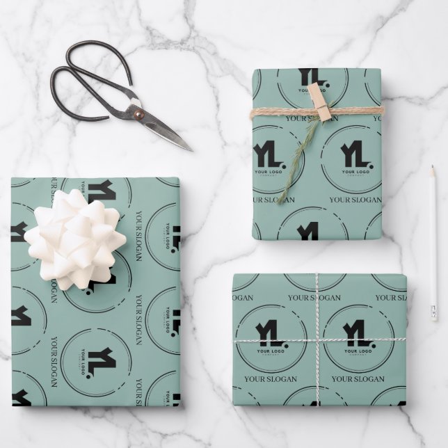 Custom Business Logo Professional Wrapping Paper Sheets (Front)