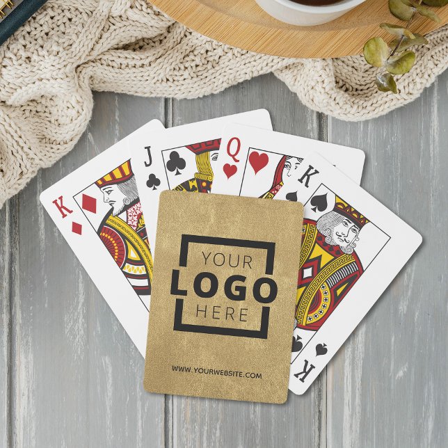 Custom Business Logo Promotion Branded Black Gold Poker Cards (Creator Uploaded)