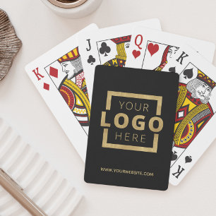 Custom Business Logo Promotion Branded Black Gold Poker Cards