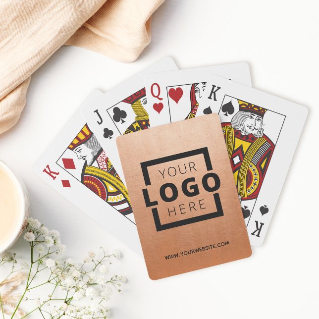 Custom Business Logo Promotion Branded Rose Gold Poker Cards (Creator Uploaded)