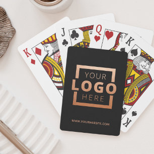 Custom Business Logo Promotion Branded Rose Gold Poker Cards