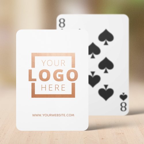 Custom Business Logo Promotion Branded Rose Gold Poker Cards