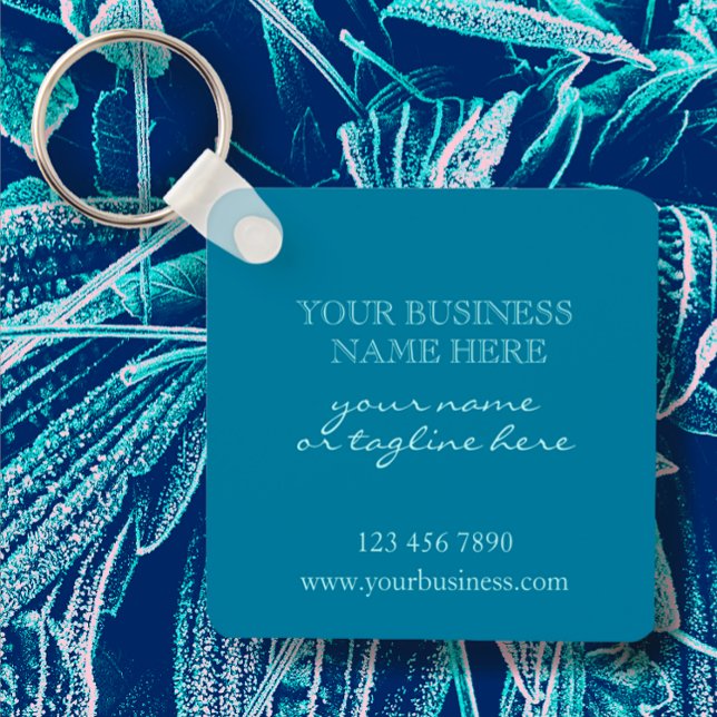 Custom Business Logo Promotional Aqua Turquoise    Keychain (Add your logo to this stylish, contemporary, promotional key chain for a great customer marketing )