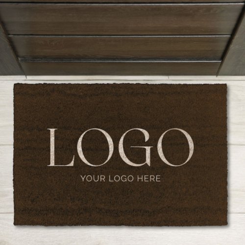 Custom Business Logo Promotional Black Coir Fiber Doormat