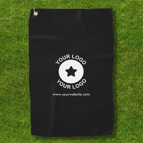Custom Business Logo Promotional Black Golf Towel