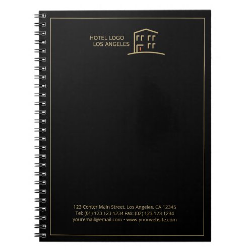 Custom Business Logo Promotional Black Notebook