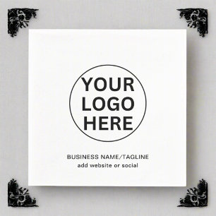 Custom Business Logo Promotional Black & White Napkins