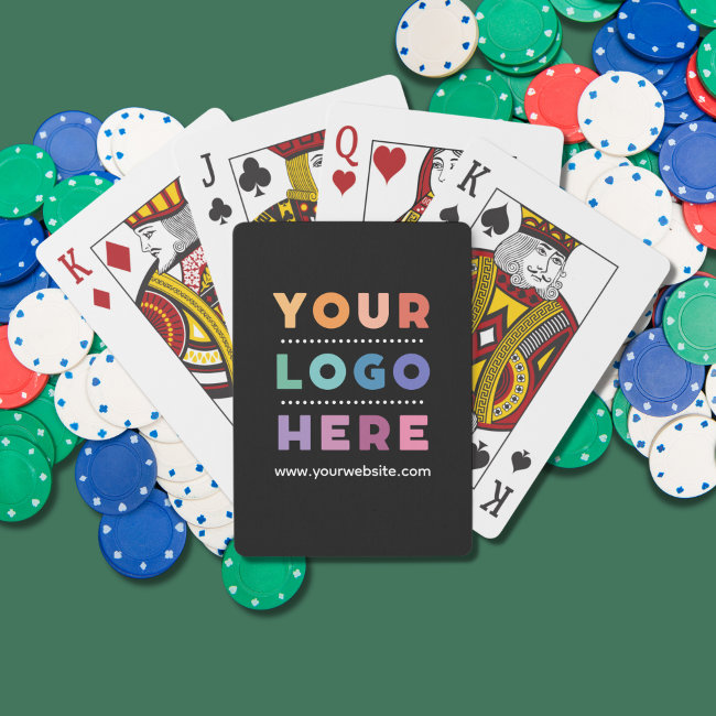 Custom Business Logo Promotional Branded Black Playing Cards