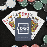 Custom Business Logo Promotional Branded Blue Poker Cards<br><div class="desc">Go beyond the typical promotional pen or notepad and give out a customizable deck of cards with your logo and website URL. 
Bring branding customization to the next level by selecting a background color to match your brand color.</div>