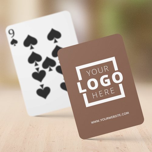 Custom Business Logo Promotional Branded Brown Poker Cards