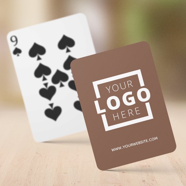 Custom Business Logo Promotional Branded Brown Poker Cards (Creator Uploaded)