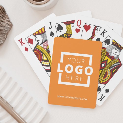 Custom Business Logo Promotional Branded Orange Poker Cards