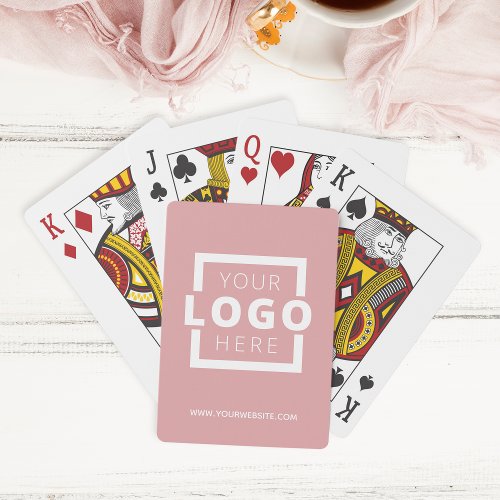 Custom Business Logo Promotional Branded Pink Poker Cards