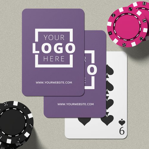 Custom Business Logo Promotional Branded Purple Poker Cards